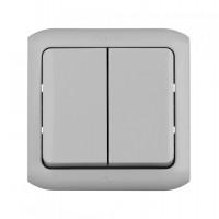 Выключатель Legrand Quteo 2кл. IP44 серый (782332)