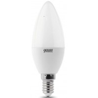 Лампа светодиодная Gauss 8Вт цок.:E14 свеча 220B 3000K св.свеч.бел.теп. C37 (упак.:1шт) (33118)
