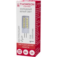 Лампа светодиодная Thomson TH-B4227 4Вт цок.:G4 капсул. 12B 6500K св.свеч.бел.хол. (упак.:1шт)