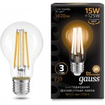 Лампа светодиодная Gauss Filament 102902115 15Вт цок.:E27 груша 220B 2700K св.свеч.бел.теп. (упак.:1шт)