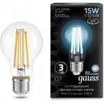 Лампа светодиодная Gauss Filament 102902215 15Вт цок.:E27 груша 220B 4100K св.свеч.бел.нейт. (упак.:1шт)