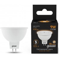 Лампа светодиодная Gauss 101505109 9Вт цок.:GU5.3 рефлек. 150B 3000K св.свеч.бел.теп. MR16 (упак.:1шт) Лампа светодиодная Gauss 101505109 9Вт цок.:GU5.3 рефлек. 150B 3000K св.свеч.бел.теп. MR16 (упак.:1шт)