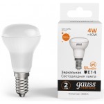 Лампа светодиодная Gauss Elementary 63114 4Вт цок.:E14 рефлек. 220B 3000K св.свеч.бел.теп. (упак.:10шт)