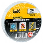 Изолента IEK UIZ-13-10-K01 ш.15мм 20м белый