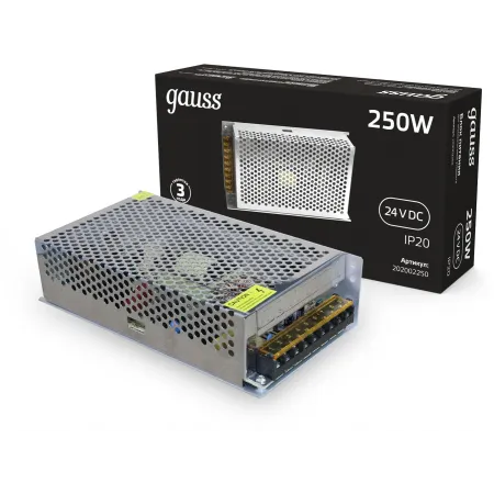 Блок питания Gauss 202002250 встраив. для лен.светод. черный