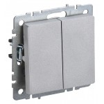 Выключатель IEK Brite ВС10-2-0-БрА скрыт. 2кл. IP20 алюминий (упак.:1шт) (BR-V20-0-10-K47)