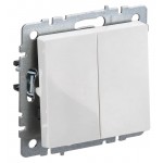 Выключатель IEK Brite ВС10-2-0-БрБ скрыт. 2кл. IP20 белый (упак.:1шт) (BR-V20-0-10-K01)