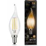 Лампа светодиодная Gauss Filament 9Вт цок.:E14 свеча 220B св.свеч.бел.теп. CF35 (упак.:10шт) (104801109)