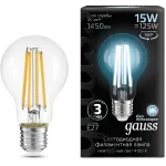 Лампа светодиодная Gauss Filament 102902215 15Вт цок.:E27 груша 220B св.свеч.бел.нейт. (упак.:10шт)