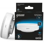 Лампа светодиодная Gauss 108008311 11Вт цок.:GX53 таблетка 220B св.свеч.бел.хол. (упак.:10шт)