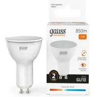 Лампа светодиодная Gauss Elementary 13611 11Вт цок.:GU10 софит 220B св.свеч.бел.теп. (упак.:10шт) Лампа светодиодная Gauss Elementary 13611 11Вт цок.:GU10 софит 220B св.свеч.бел.теп. (упак.:10шт)