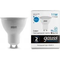 Лампа светодиодная Gauss Elementary 13631 11Вт цок.:GU10 софит 220B св.свеч.бел.хол. MR16 (упак.:10шт)