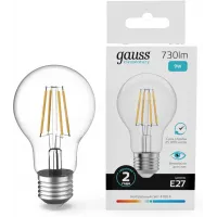 Лампа филам. Gauss Filament 9Вт цок.:E27 груша св.свеч.бел.нейт. (упак.:10шт) (22229)