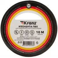 Изолента Kranz KR-09-2006 ш.15мм 10м черный