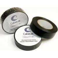 Изолента Cabeus ET-BK дл.2000мм ш.19мм черный Изолента Cabeus ET-BK дл.2000мм ш.19мм черный