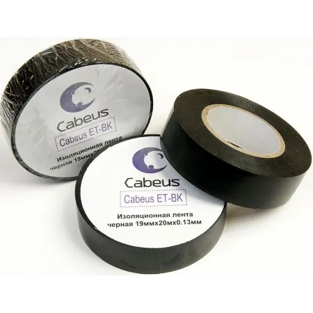 Изолента Cabeus ET-BK дл.2000мм ш.19мм черный Изолента Cabeus ET-BK дл.2000мм ш.19мм черный
