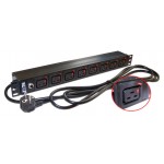 Блок распределения питания Lanmaster TWT-PDU-16A8C9L-3.0 верт.размещ. 8xC19 базовые 16A Schuko 3м