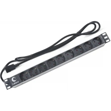 Блок распределения питания Cabeus PDU-9P-2IEC гор.размещ. 9xSchuko 10A C14 2м