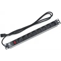 Блок распределения питания Cabeus PDU-8P-2IEC гор.размещ. 8xSchuko 10A C14 2м