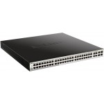 Коммутатор D-Link DGS-1210-52MP/F (L2) 48x1Гбит/с 4xКомбо(1000BASE-T/SFP) 4SFP 48PoE 370W настраиваемый