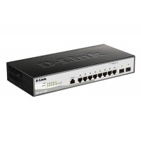 Коммутатор D-Link DGS-1210-10/ME/B 8x1Гбит/с 2SFP управляемый
