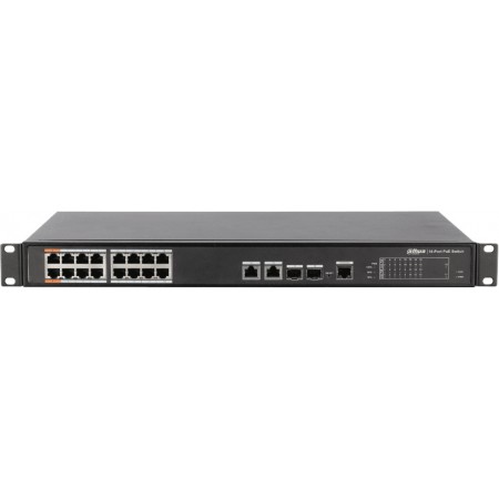 Коммутатор Dahua DH-PFS4218-16ET-190 16x100Мбит/с 2x1Гбит/с 2xКомбо(1000BASE-T/SFP) 16PoE управляемый