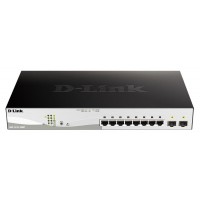 Коммутатор D-Link DGS-1210-10MP/F1A 8x1Гбит/с 2SFP 8PoE 130W настраиваемый
