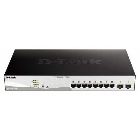 Коммутатор D-Link DGS-1210-10MP/F1A 8x1Гбит/с 2SFP 8PoE 130W настраиваемый