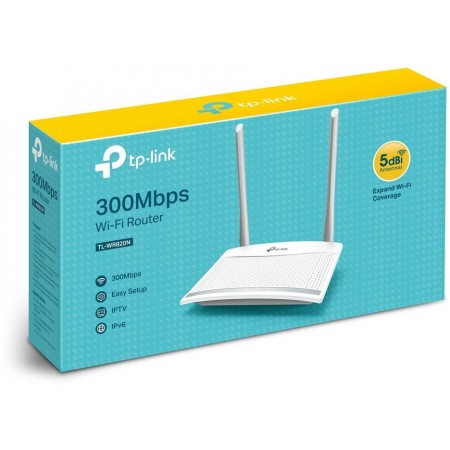 Роутер беспроводной TP-Link TL-WR820N V2 (TL-WR820N) N300 10/100BASE-TX белый