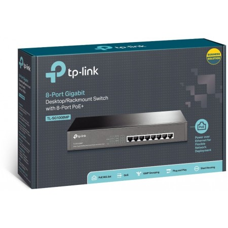 Коммутатор TP-Link TL-SG1008MP (L2) 8x1Гбит/с 8PoE+ 126W неуправляемый