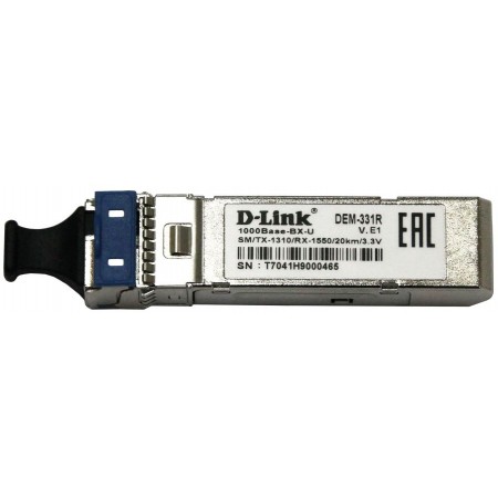 Трансивер D-Link 331R/20KM/A1A оптич. SFP SM duplex Tx:1210нм Rx:1550нм до 20км