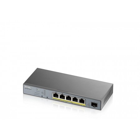 Коммутатор Zyxel GS1350-6HP-EU0101F (L2) 5x1Гбит/с 1SFP 4PoE+ 1PoE++ 60W управляемый