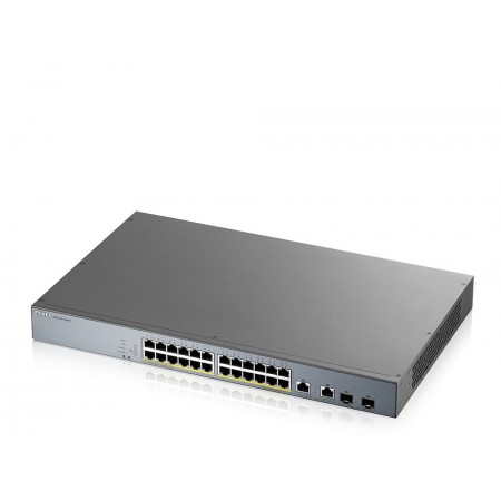Коммутатор Zyxel GS1350-26HP-EU0101F (L2) 24x1Гбит/с 2xКомбо(1000BASE-T/SFP) 24PoE+ 375W управляемый