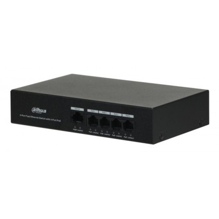 Коммутатор Dahua DH-PFS3005-4ET-36 (L2) 4x100Мбит/с 4PoE+ 36W неуправляемый