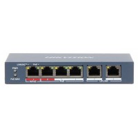 Коммутатор Hikvision DS-3E0106HP-E 4x100Мбит/с 2PoE+ 1PoE++ 60W неуправляемый