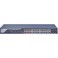 Коммутатор Hikvision DS-3E0326P-E(C) (L2) 24x1Гбит/с 2xКомбо(1000BASE-T/SFP) 2SFP 24PoE 370W неуправляемый
