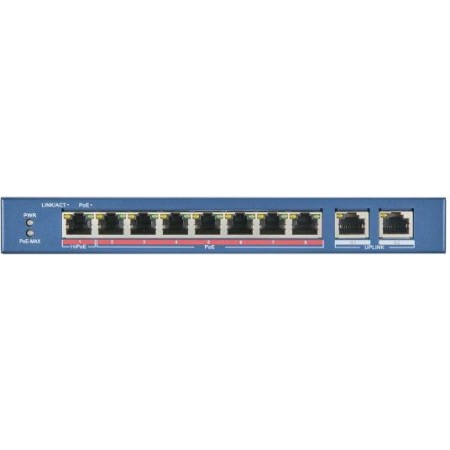 Коммутатор Hikvision DS-3E0310HP-E 8x100Мбит/с 2x1Гбит/с 7PoE+ 1PoE++ 110W неуправляемый
