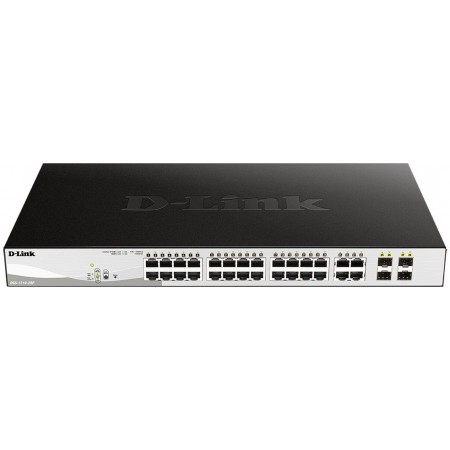 Коммутатор D-Link DGS-1210-28P/FL1A 28x1Гбит/с 4xКомбо(1000BASE-T/SFP) 24PoE 193W управляемый