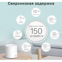Бесшовный Mesh роутер TP-Link Deco X60(3-Pack) AX5400 10/100/1000BASE-TX белый (упак.:3шт)