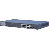 Коммутатор Hikvision DS-3E0518P-E/M 16x1Гбит/с 2SFP 16PoE 125W неуправляемый