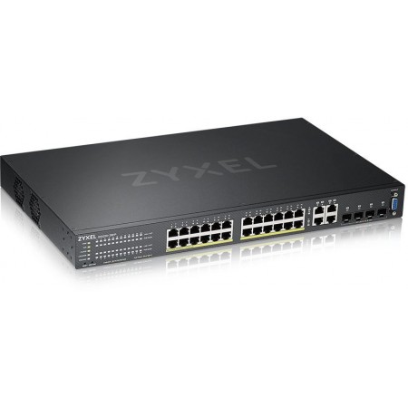 Коммутатор Zyxel GS2220-28HP-EU0101F (L2) 24x1Гбит/с 4xКомбо(1000BASE-T/SFP) 24PoE+ 375W управляемый