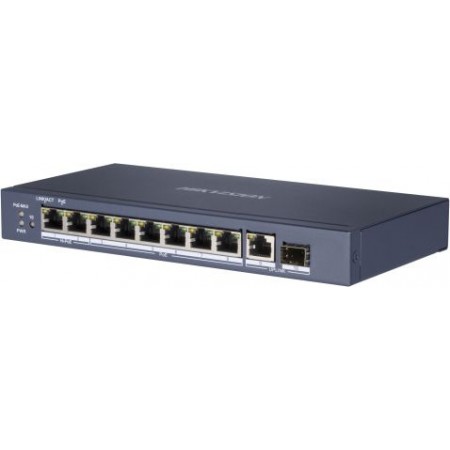 Коммутатор Hikvision DS-3E0510HP-E 9x1Гбит/с 1SFP 6PoE+ 2PoE++ 110W неуправляемый