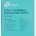 Коммутатор TP-Link TL-SF1006P (L2) 6x100Мбит/с 4PoE+ 67W неуправляемый