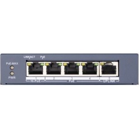 Коммутатор Hikvision DS-3E0505HP-E 5x1Гбит/с 3PoE+ 1PoE++ 60W неуправляемый