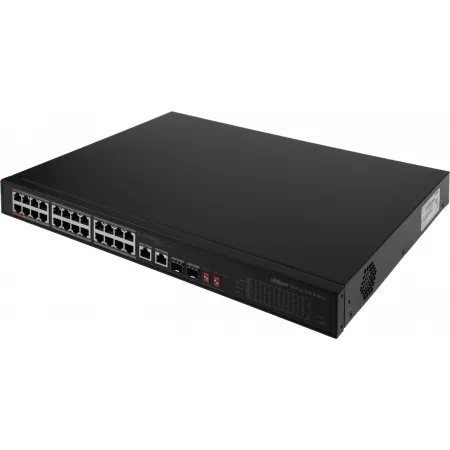 Коммутатор Dahua DH-PFS3226-24ET-240 (L2) 24x100Мбит/с 2x1Гбит/с 2SFP 22PoE+ 2PoE++ 240W неуправляемый