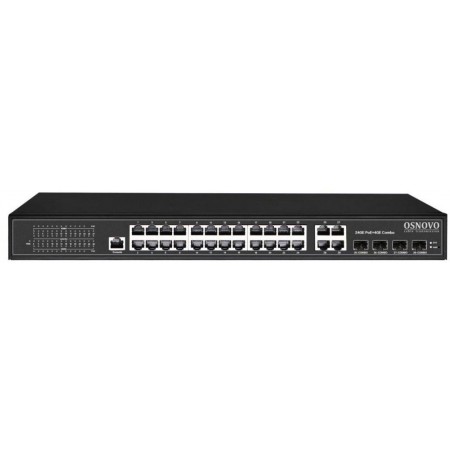 Коммутатор Osnovo SW-8244/L(400W) (L2) 28x1Гбит/с 4xКомбо(1000BASE-T/SFP) 24PoE+ 400W управляемый