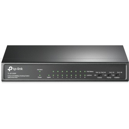 Коммутатор TP-Link TL-SF1009P 9x100Мбит/с 8PoE+ 65W неуправляемый