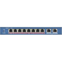 Коммутатор Hikvision DS-3E0310P-E/M 8x100Мбит/с 1x1Гбит/с 8PoE+ 60W неуправляемый