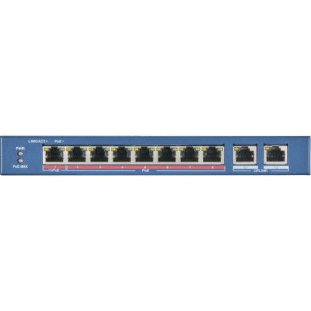 Коммутатор Hikvision DS-3E0310P-E/M 8x100Мбит/с 1x1Гбит/с 8PoE+ 60W неуправляемый