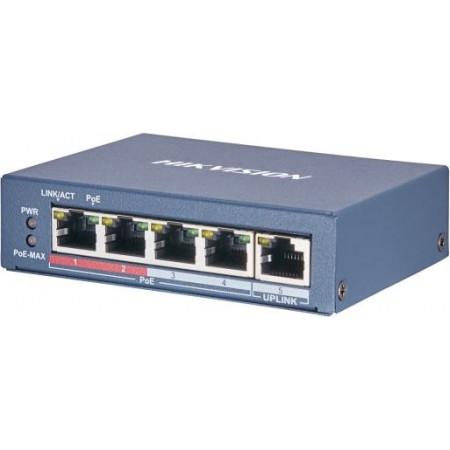 Коммутатор Hikvision DS-3E0505P-E/M 5x1Гбит/с 4PoE+ 35W неуправляемый